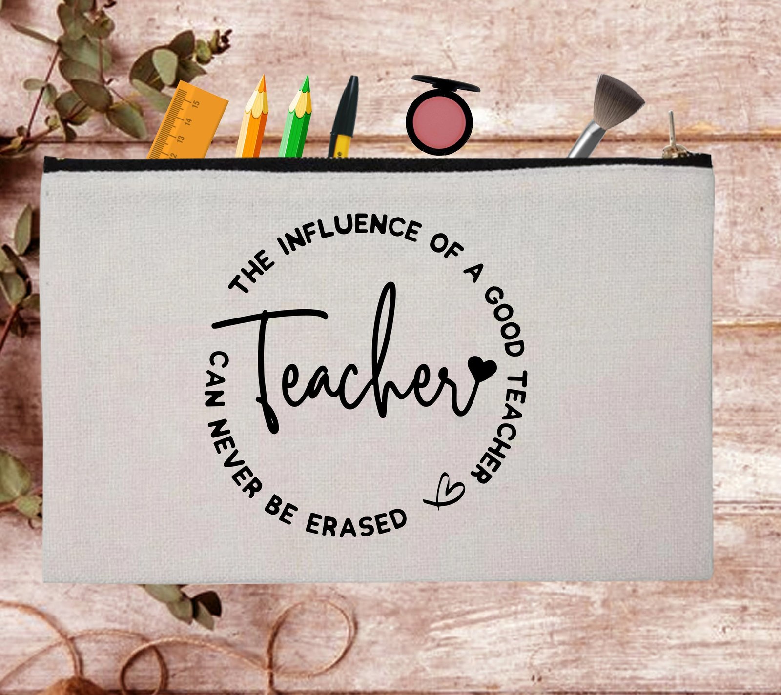 Christmas Teacher Appreciation Custom Thank You Pouch Bag Pencil Case