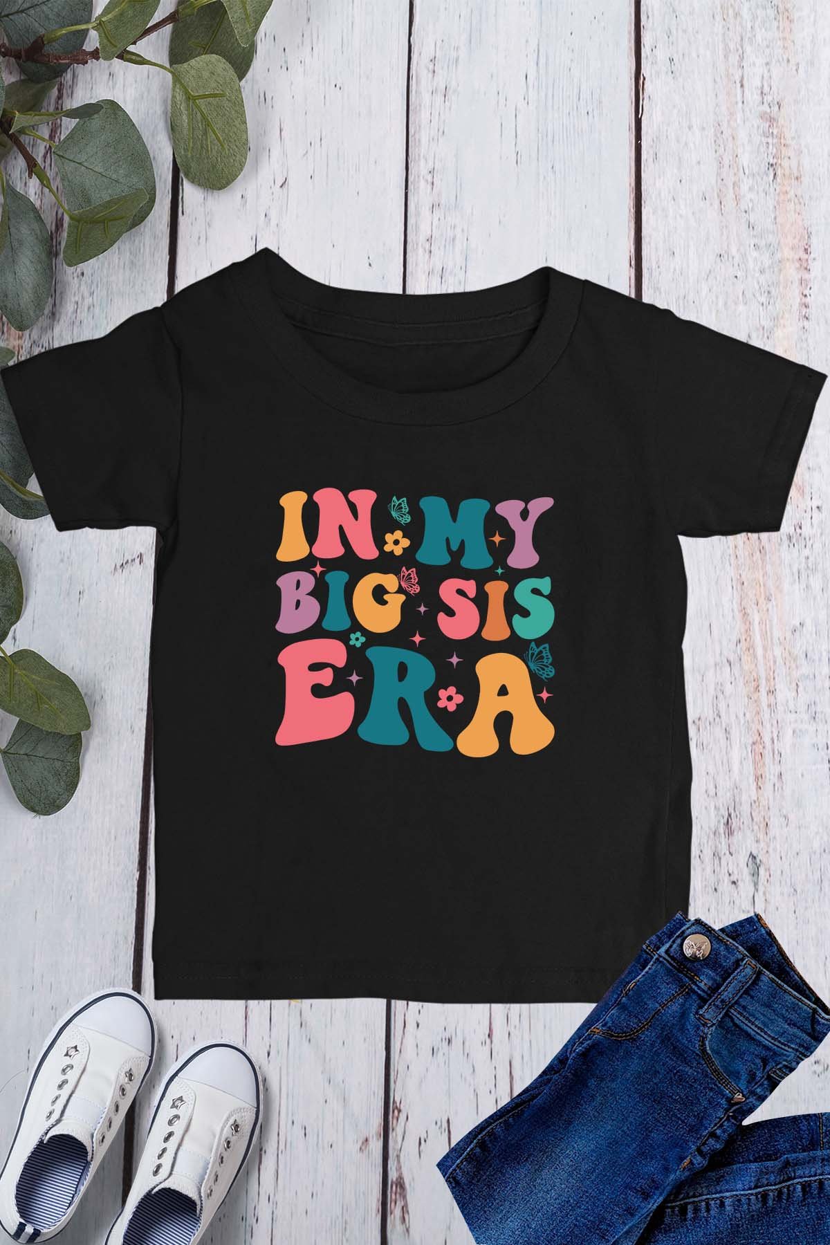 In My Big Sis Era Retro Baby Announcement Shirts
