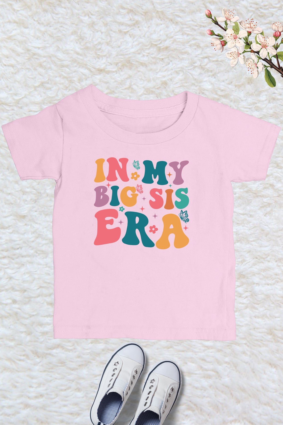 In My Big Sis Era Retro Baby Announcement Shirts