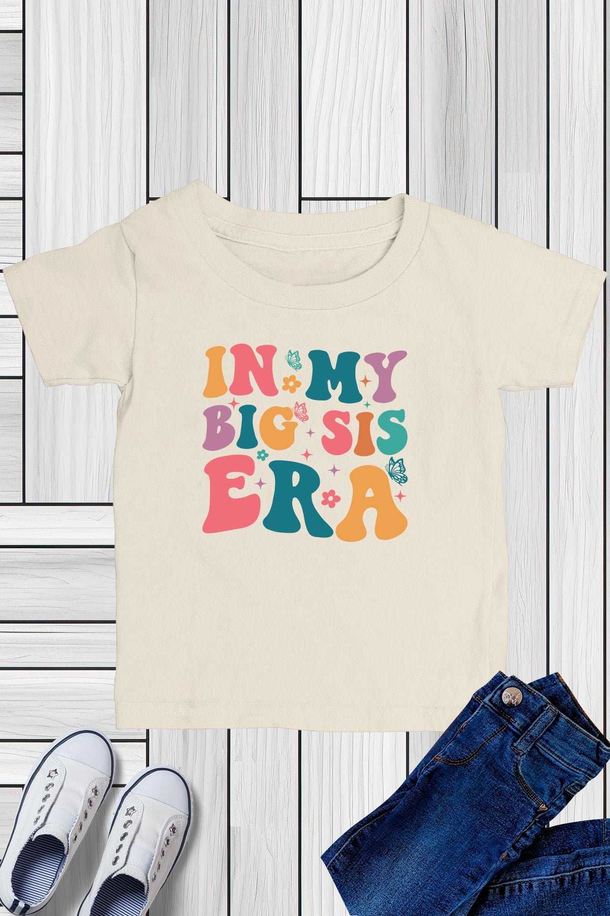 In My Big Sis Era Retro Baby Announcement Shirts