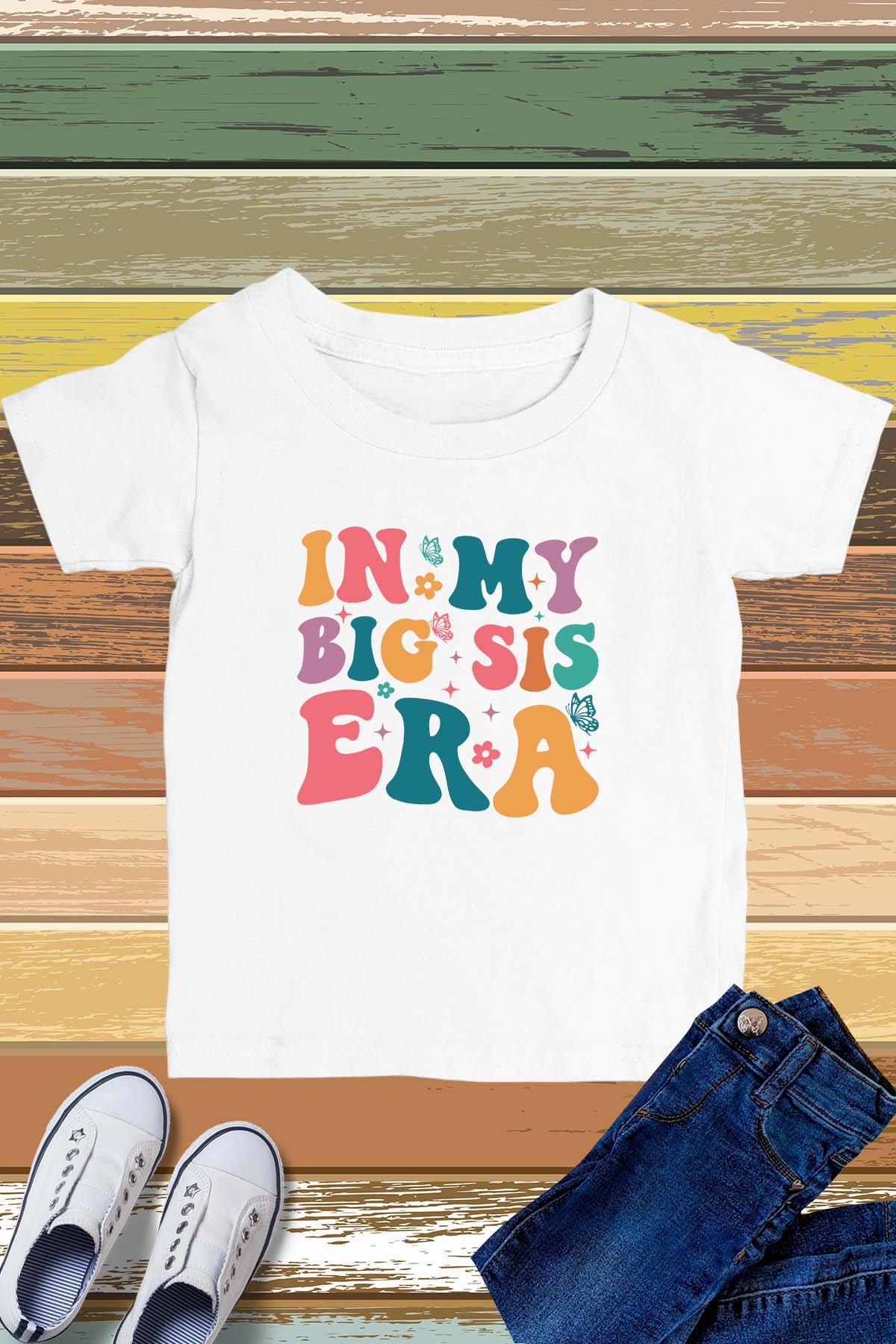 In My Big Sis Era Retro Baby Announcement Shirts
