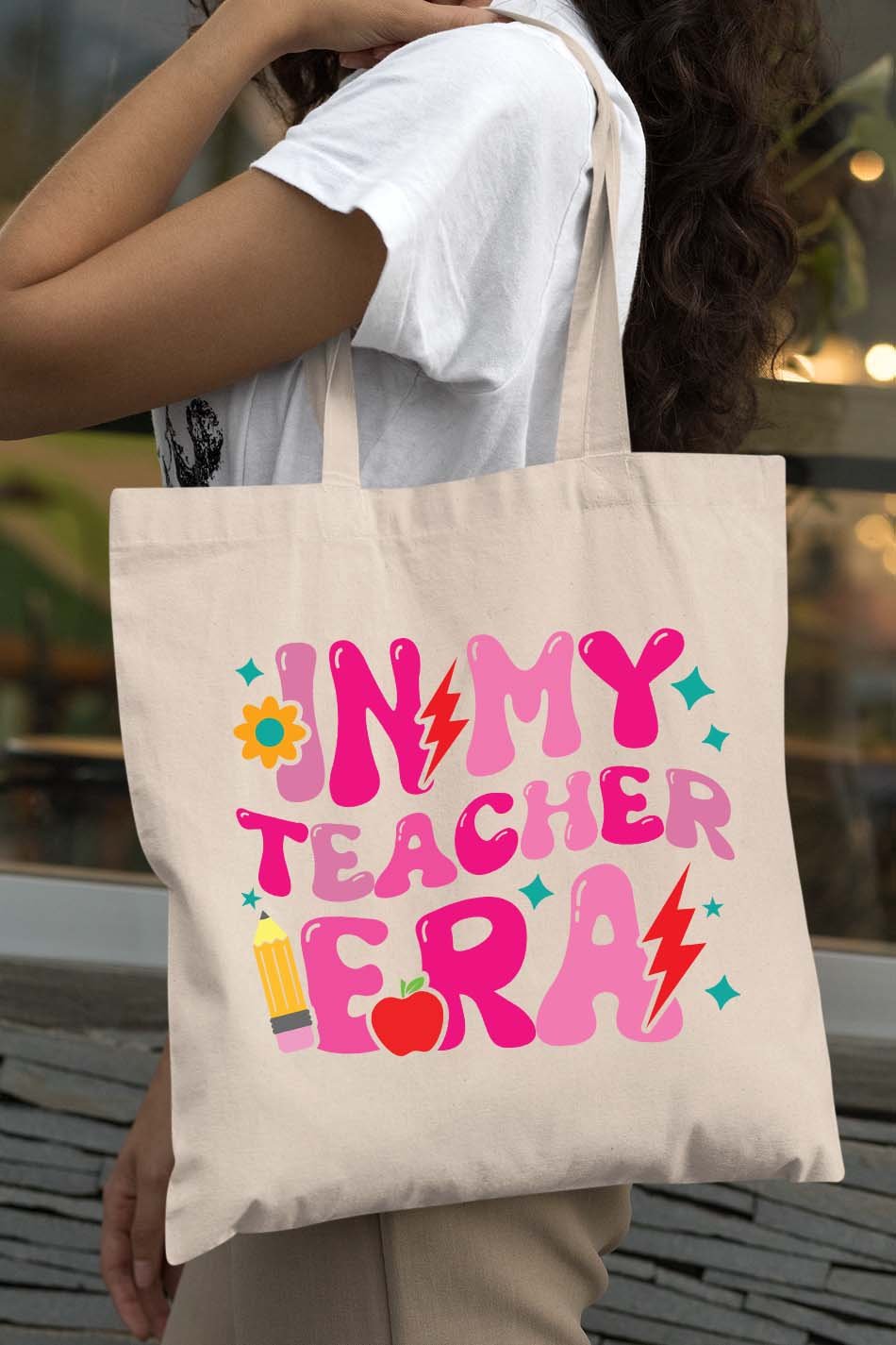 In My Teacher Era Trendy Tote Bag - Image 3