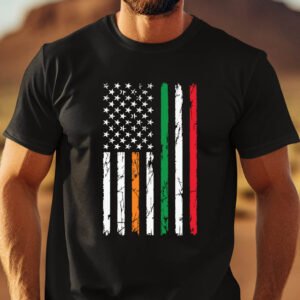 Irish American Shamrock Flag T Shirt