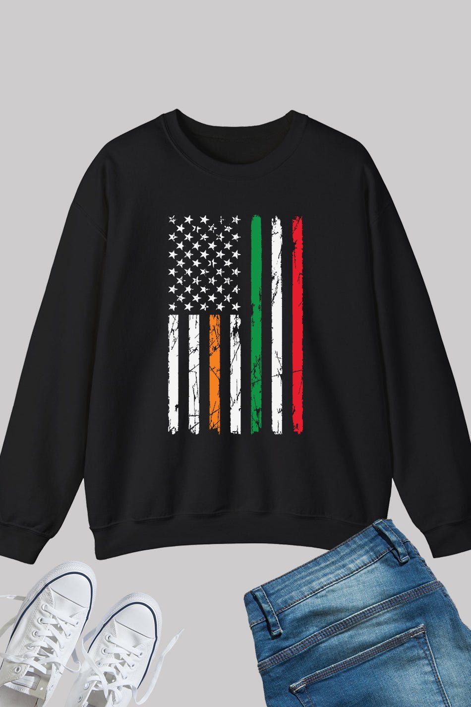 Irish American Shamrock Flag Sweatshirt