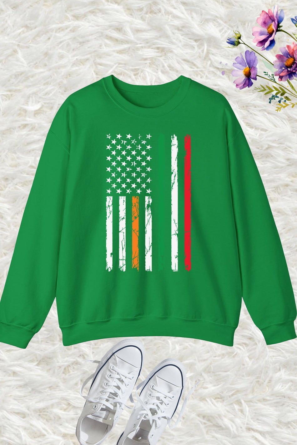 Irish American Shamrock Flag Sweatshirt