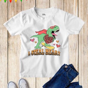 I Steal Hearts Trex Dino Boy Valentines Day Toddler T-Shirt
