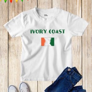 Kids Ivory Coast flag Football T shirt