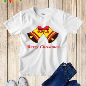 Kids Merry Christmas Jingle Bell T Shirt Festive