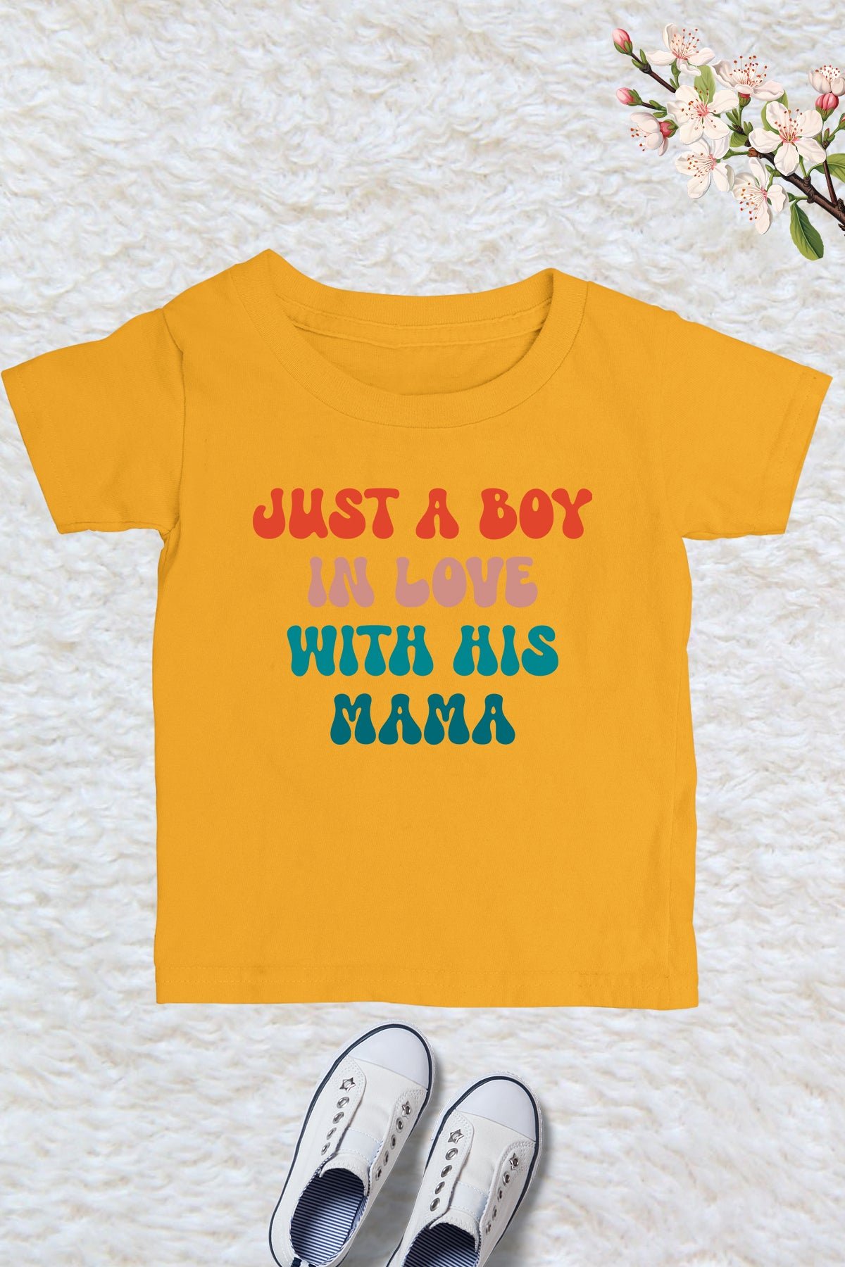 Just a Boy In Love with His Mama Kids T Shirt - Image 2