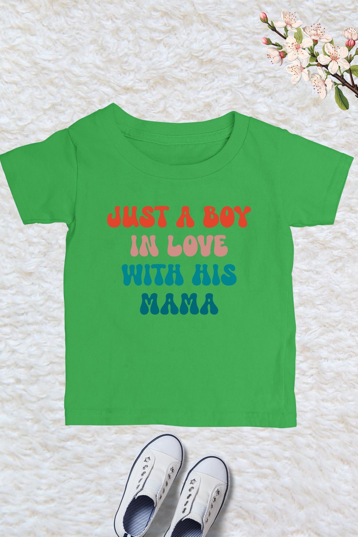 Just a Boy In Love with His Mama Kids T Shirt - Image 3