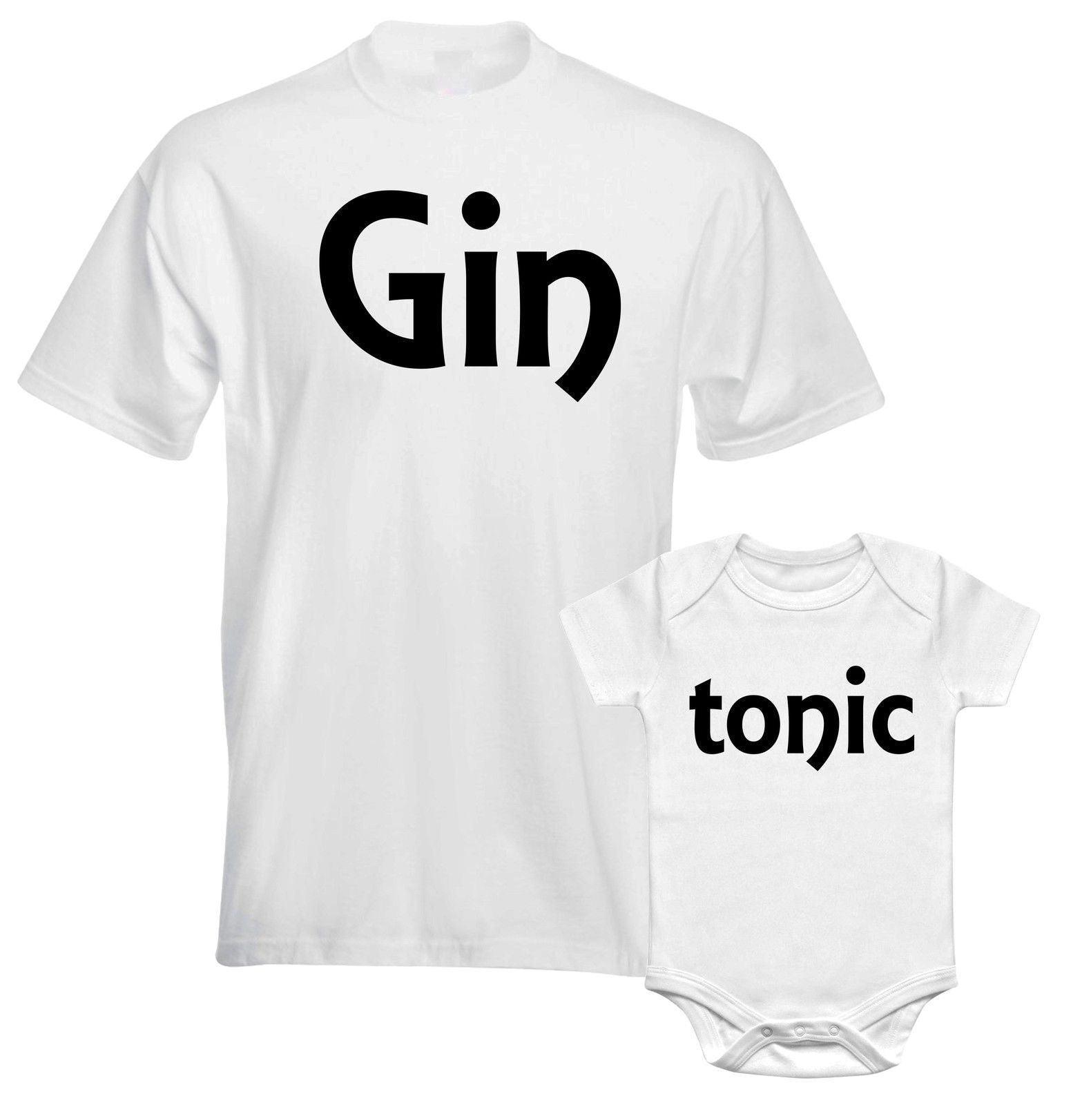 Gin And Tonic Father Daddy Daughter Dad Son Matching T shirts Baby Bodysuit - Image 3