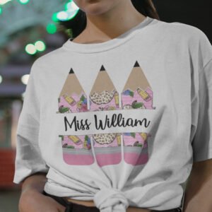 Customized Teacher Name Shirt With Crayon