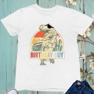 Birthday Boy Dinosaur Kids T Shirt