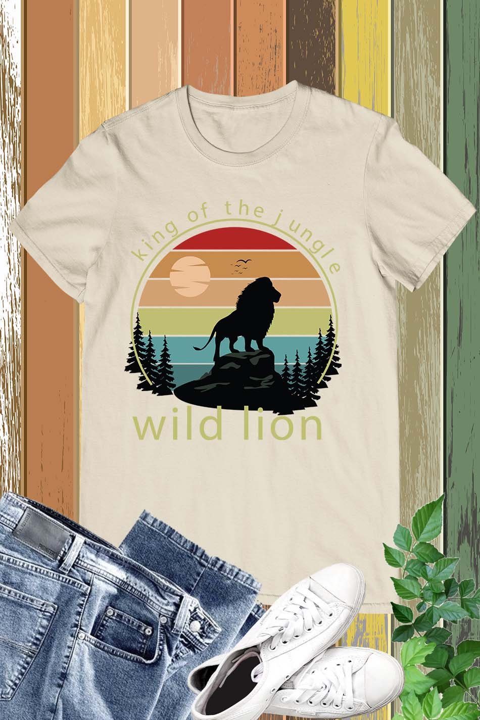 King of The Jungle Wild Lion T Shirt