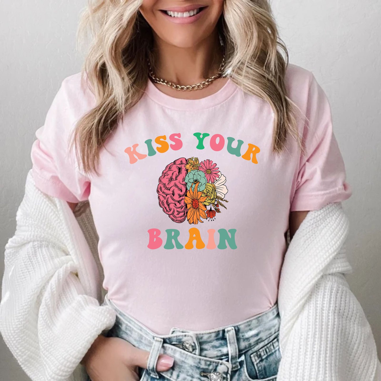 Kiss Your Brain Funny Mental Health Teacher Appreciation T-Shirts - Image 11