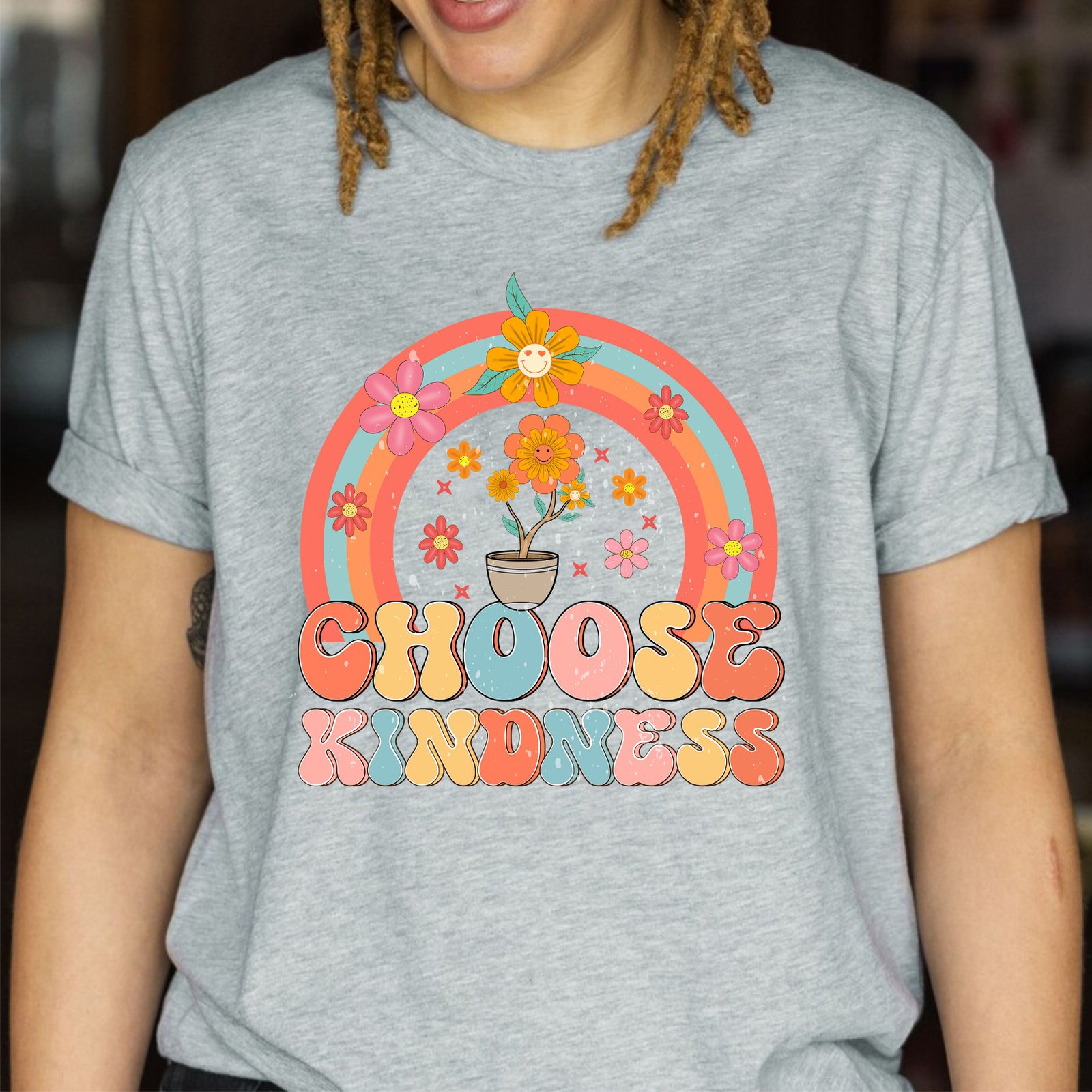 Choose Kindness Motivational Flower Inspirational Positive Vibes Shirt - Image 7
