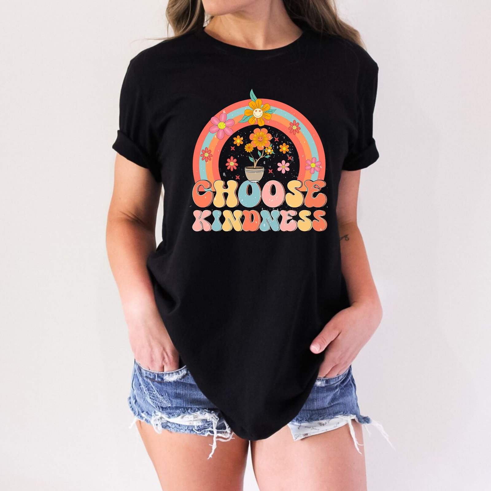 Choose Kindness Motivational Flower Inspirational Positive Vibes Shirt - Image 13