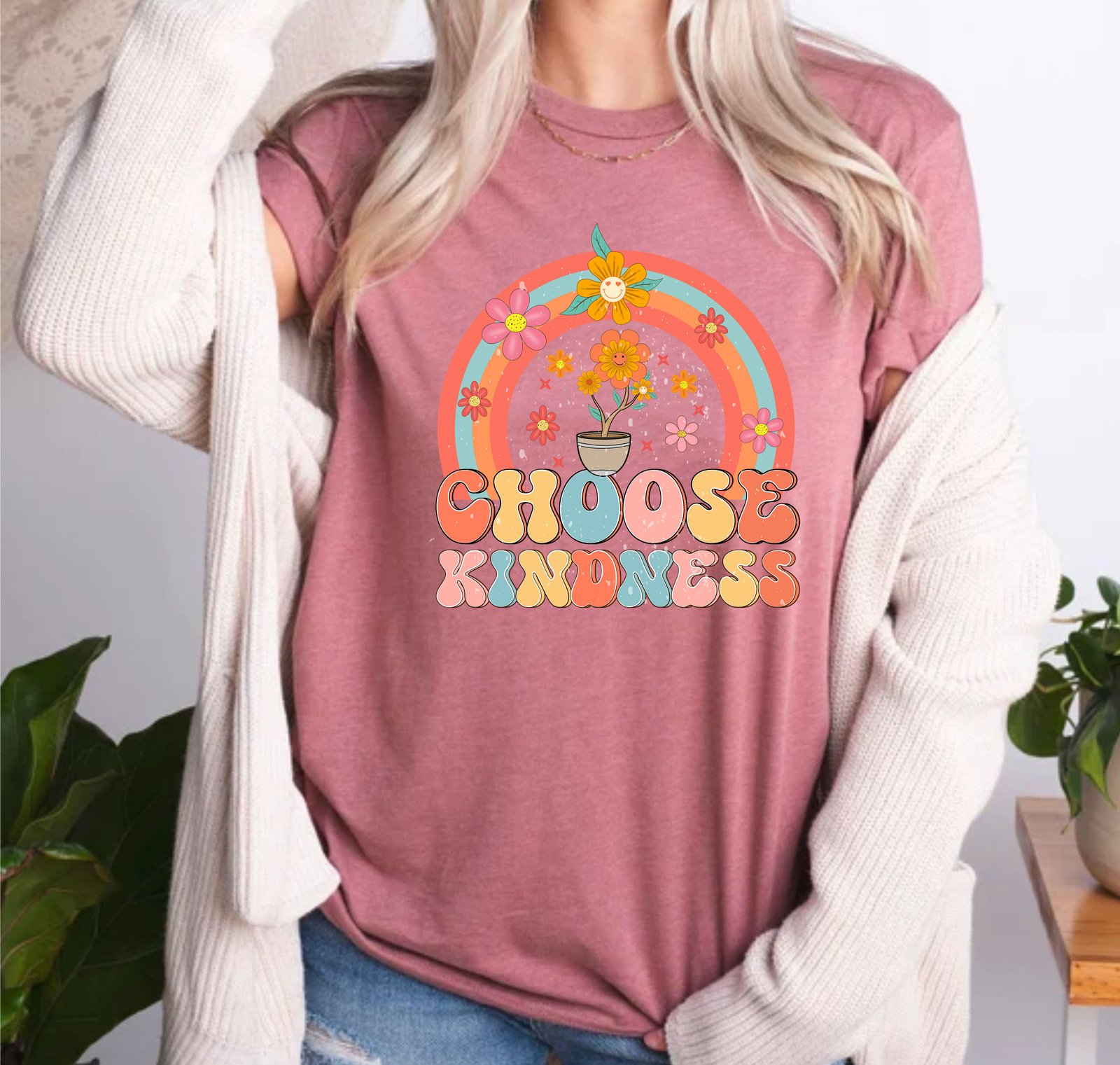 Choose Kindness Motivational Flower Inspirational Positive Vibes Shirt - Image 2