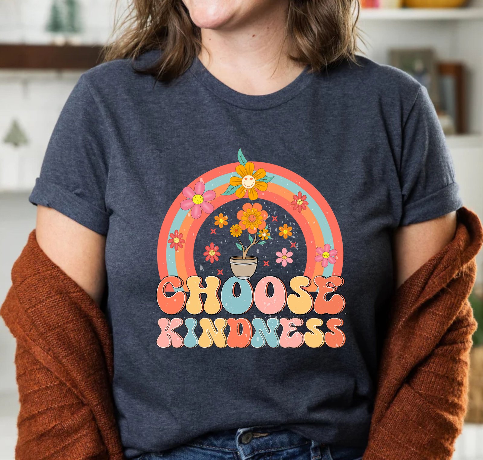 Choose Kindness Motivational Flower Inspirational Positive Vibes Shirt - Image 3