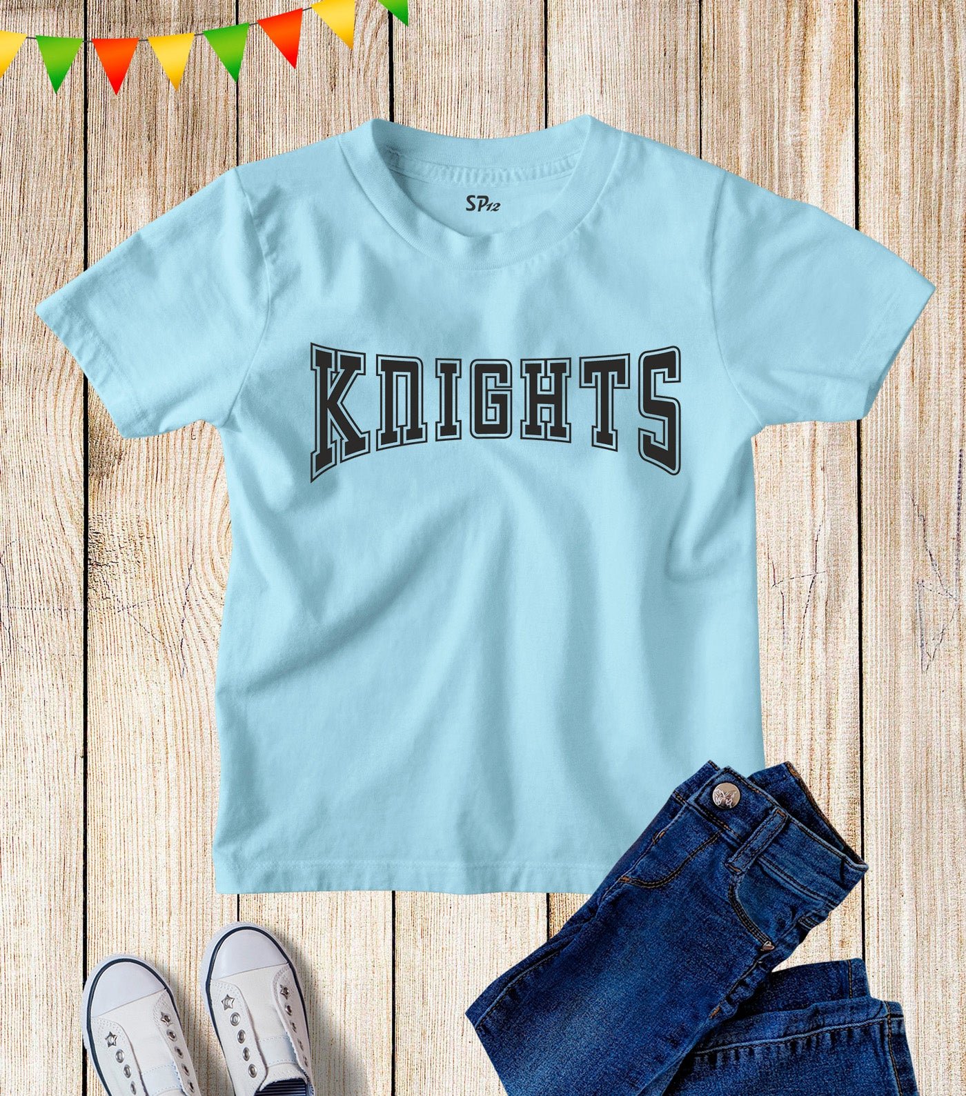 Kids Knights Super Hero Slogan Party T Shirt