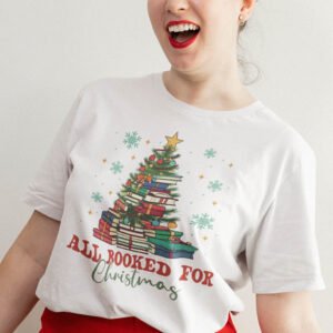 All Booked for Christmas Tree Shirt