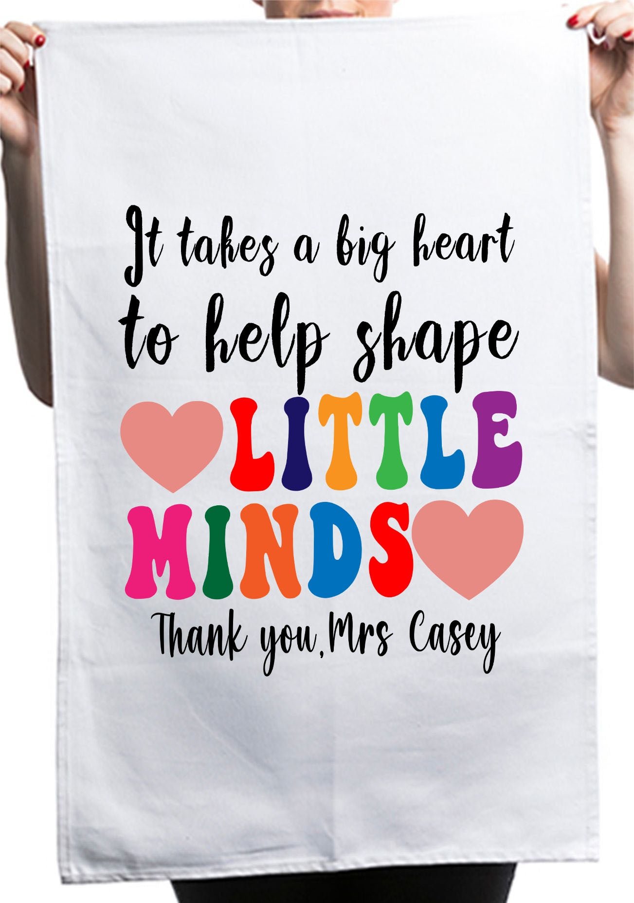 Inspirational Custom Teacher Appreciation Thank You Kitchen Table Tea Towel - Image 2