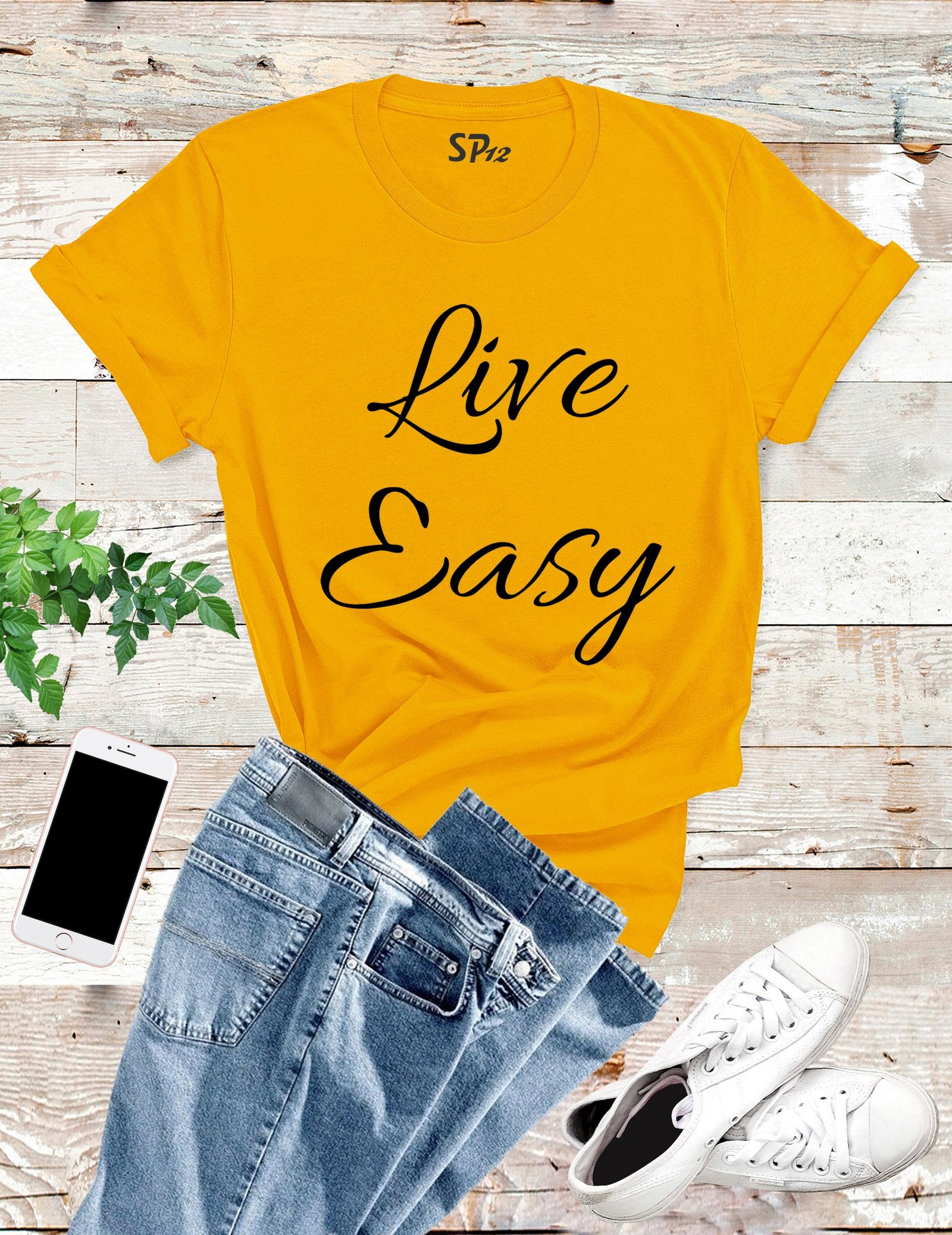 Live Easy Slogan Funny T shirt