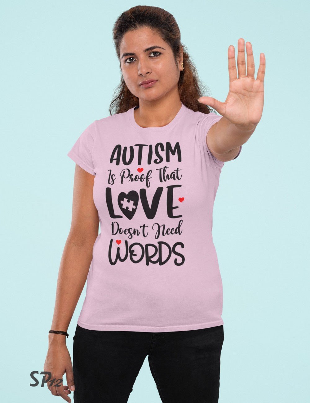 Love Doesn't Need Words Autism T Shirt