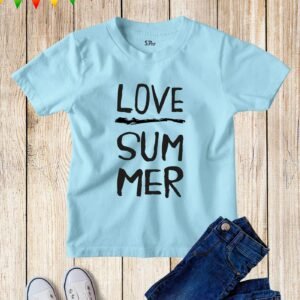 Kids Love Summer Holiday Slogan T Shirt