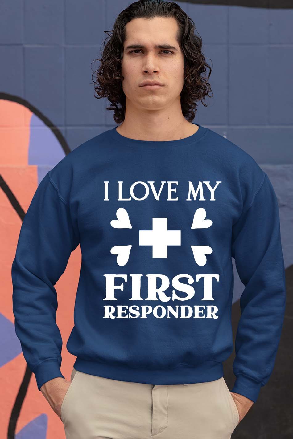 I Love My First Responder Sweatshirt 911 Fantasy Sweatshirt - Image 2