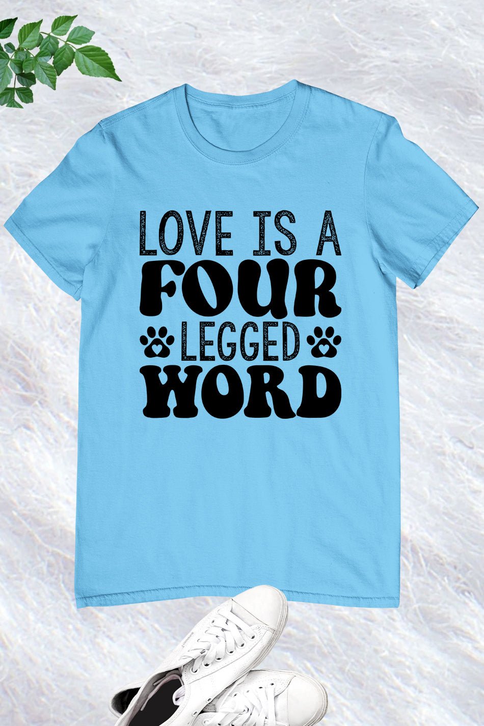 Love is a Four-legged Word Cat tee Shirt