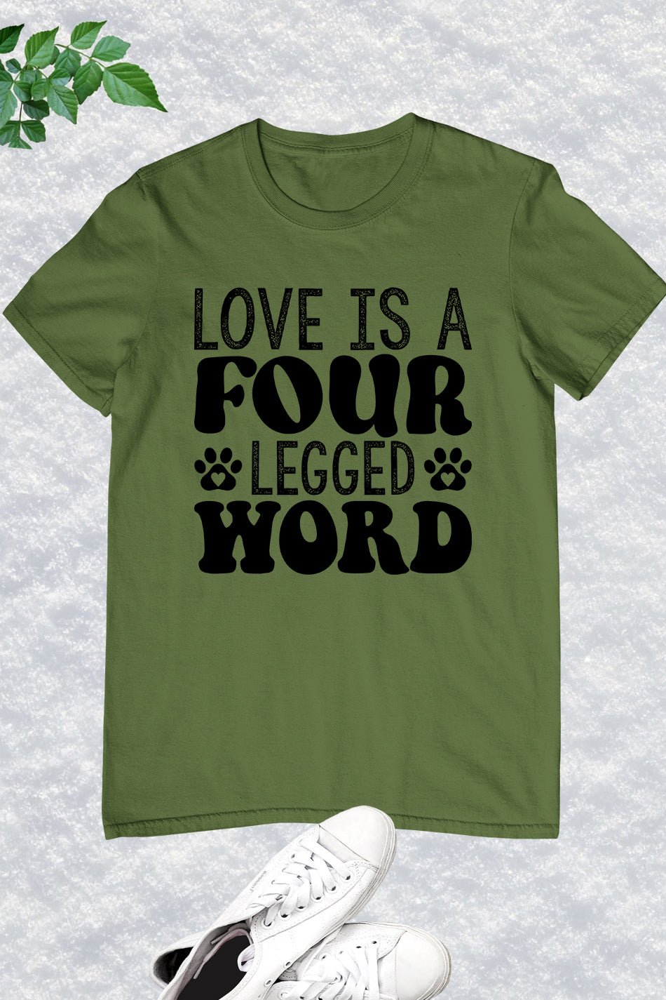 Love is a Four-legged Word Cat tee Shirt
