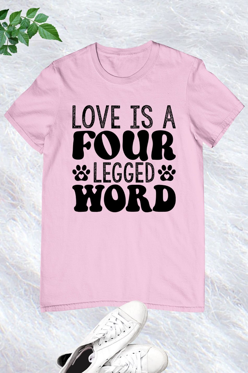 Love is a Four-legged Word Cat tee Shirt