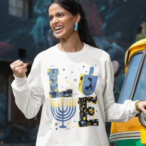 Hanukkah Love With Menorah For Jewish Shirt