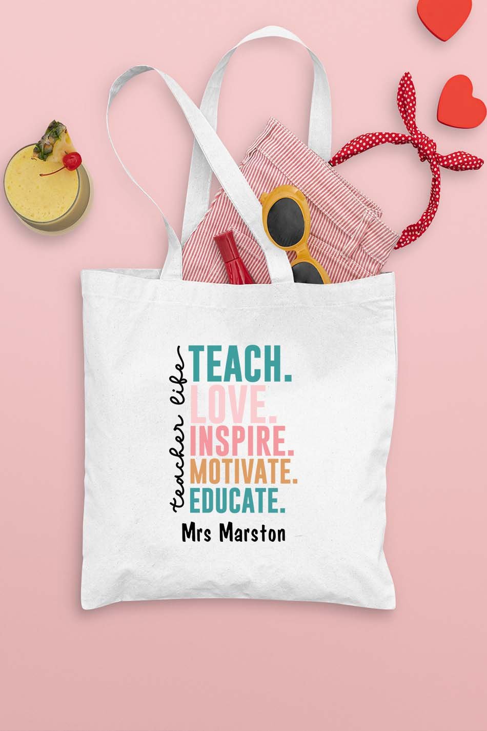 Custom Teacher Life Tote Bag