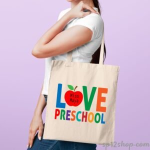 Cute Teacher Appreciation Canvas Custom Thank You Gift Shoppig Tote Bag