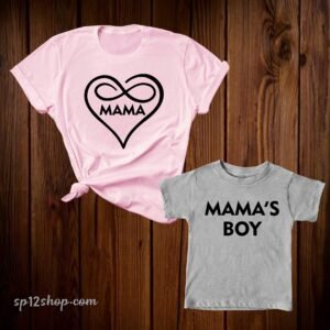 Mama Mama's Boy Matching Outfit Mothers day T Shirt