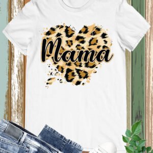 Leopard Heart Mama T Shirt