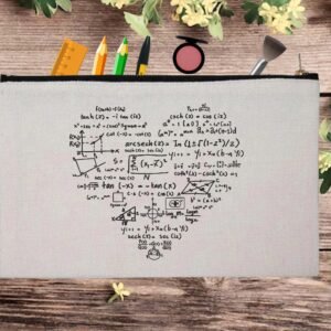 Math Teacher Canvas Custom Teachers Thank You Pouch Bag Pencil Case