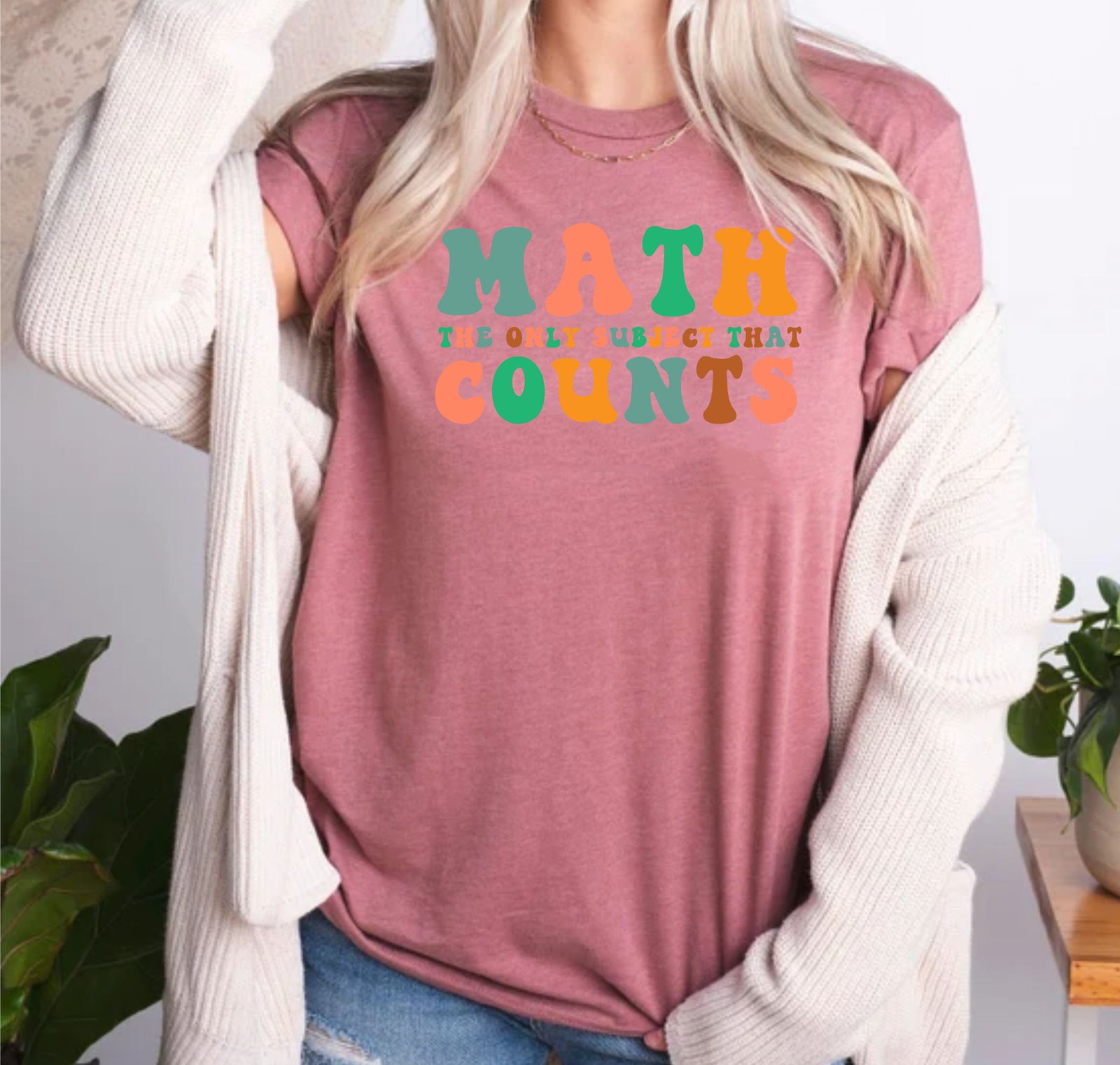 Math The Only Subject That Counts Teacher Funny Math Lover Gift Tshirt - Image 2