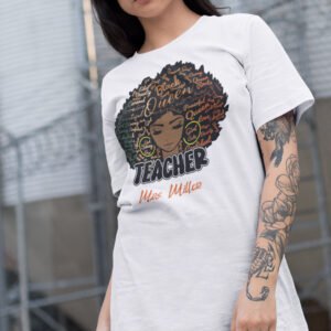 Custom  Afro Teacher T Shirt