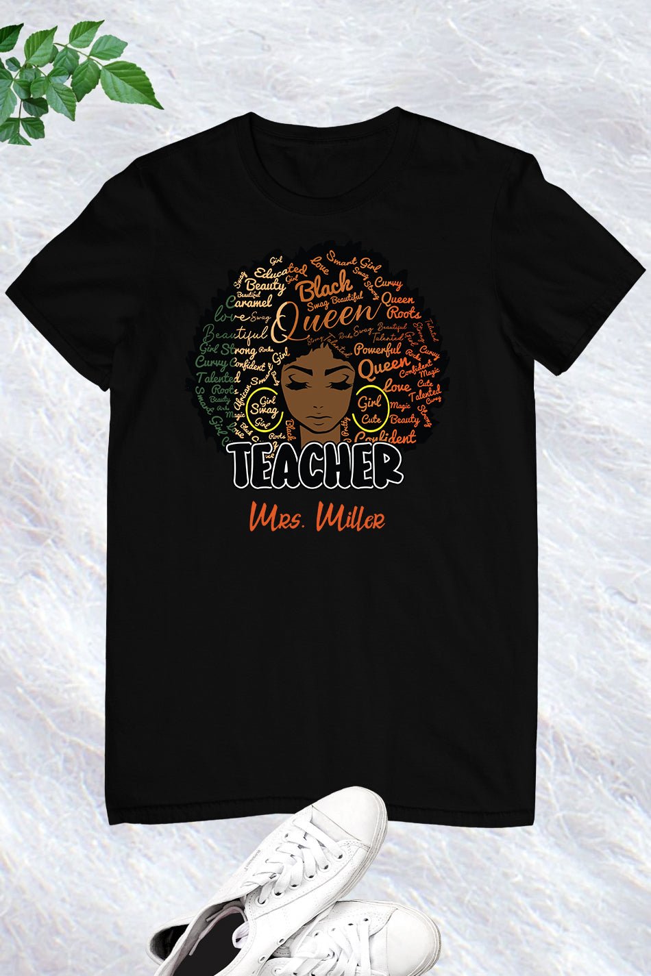 Custom Afro Teacher T Shirt