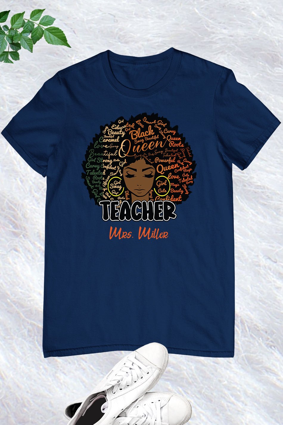 Custom Afro Teacher T Shirt