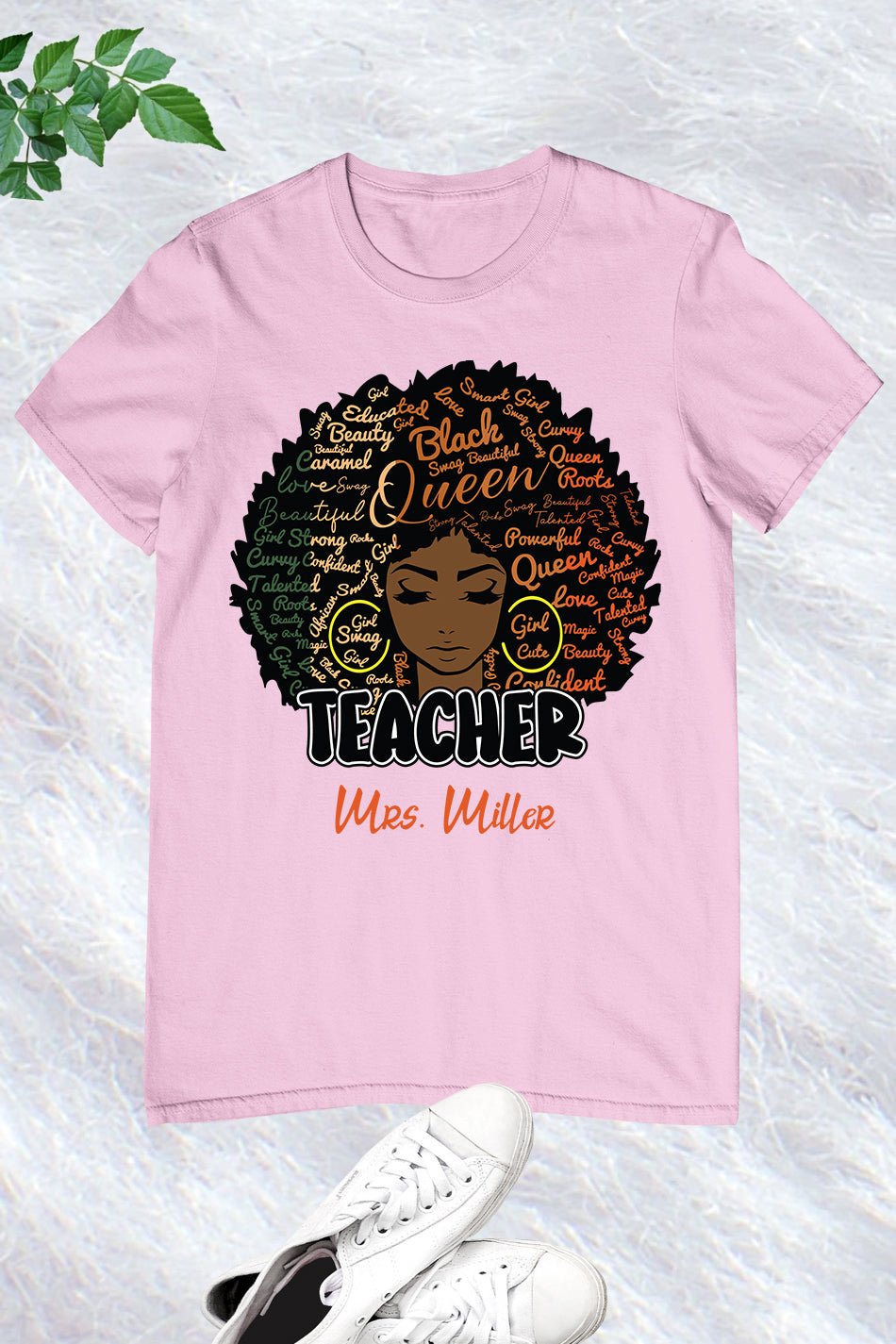 Custom Afro Teacher T Shirt