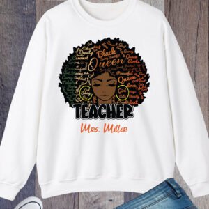Custom  Afro Teacher Sweatshirt