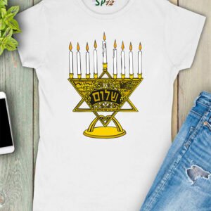 Menorah Graphic Women T Shirt