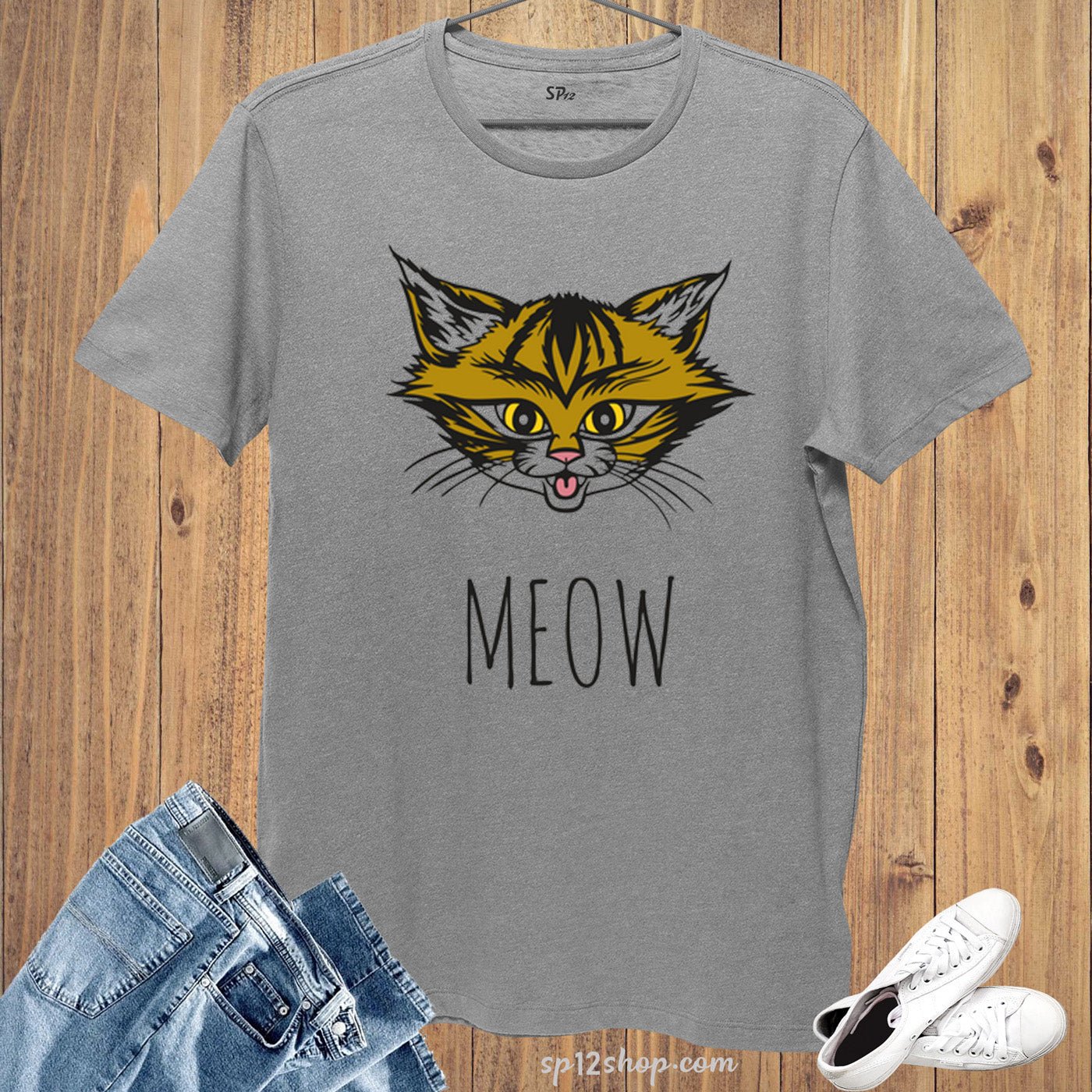 Meow Cat Face Animal T Shirt