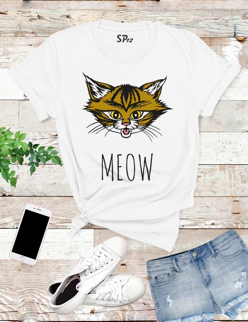 Meow Funny Cat T Shirt
