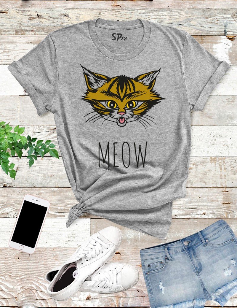 Meow Funny Cat T Shirt