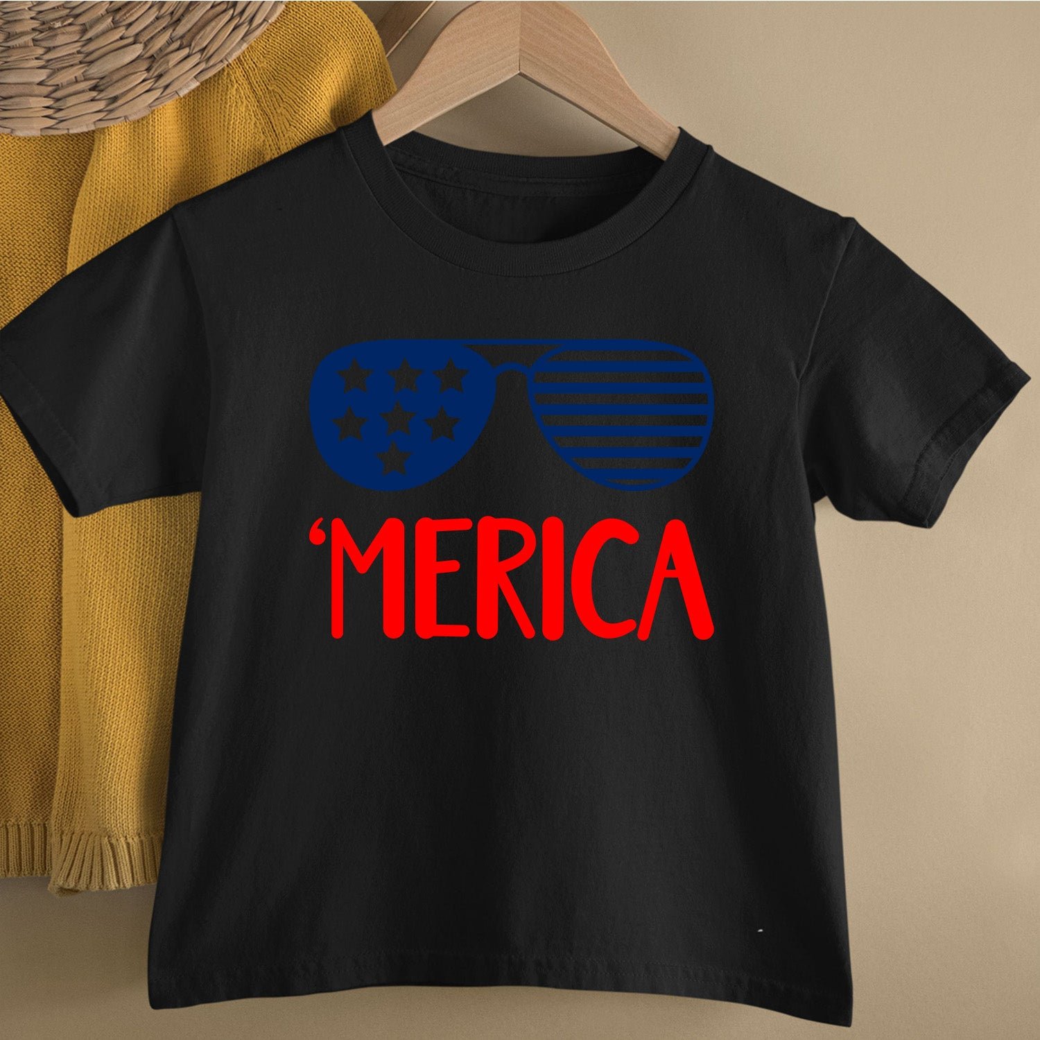 Merica Independence Day 4th of July America Sunglasses Patriotic T Shirt - Image 2